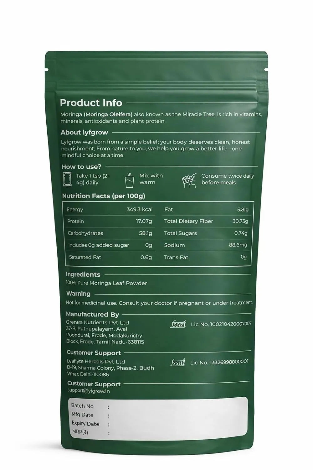 Lyfgrow Moringa Powder